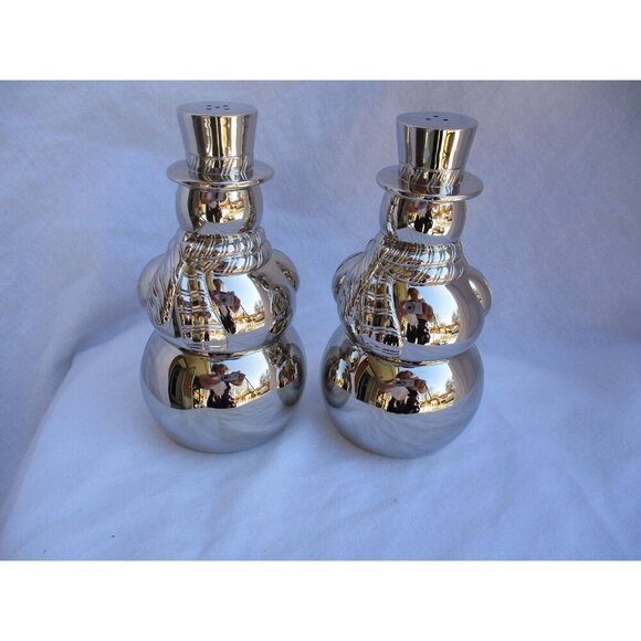 Christmas snowmen salt pepper shakers International silver‎ Holiday decor - Picture 5 of 8